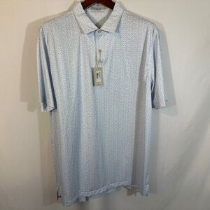 Peter Millar Crown Sport Featherweight UPF 50+ Beach Sports Print Men`s Polo XL
